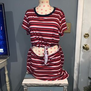 SZ XXL CUTOUT STRIPED DRESS